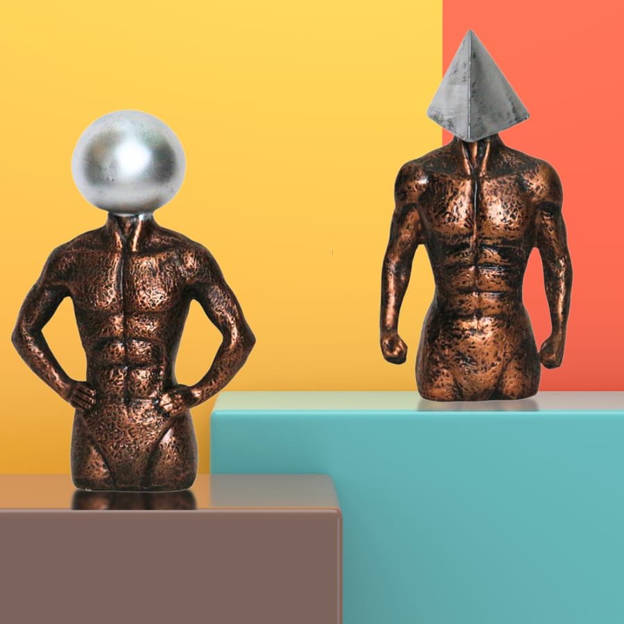 Set of 2 Resin Human Statue Corporate Gifts, Wedding Gifts