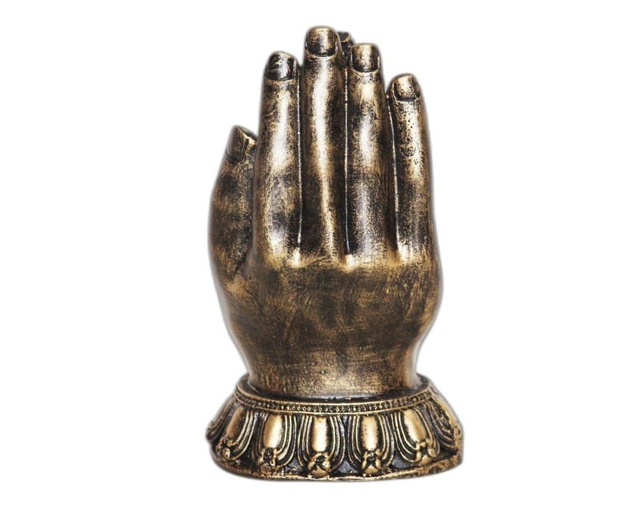 Hand Palm Golden Buddha Statue photo 2