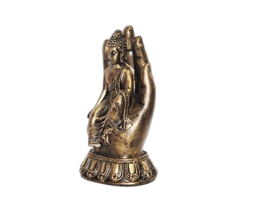 Hand Palm Golden Buddha Statue photo 3