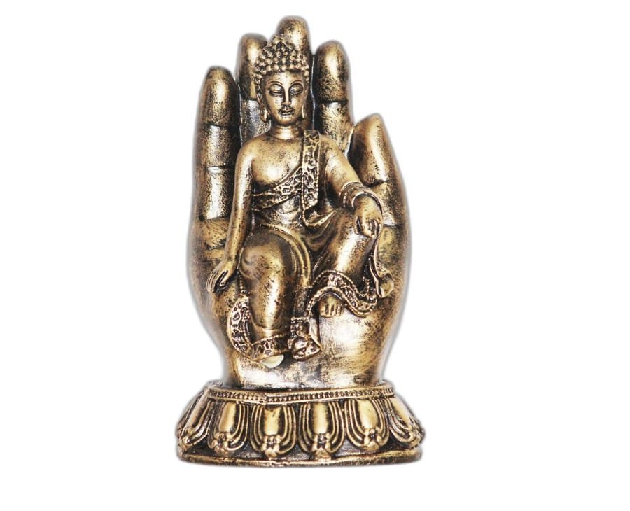Hand Palm Golden Buddha Statue photo 4