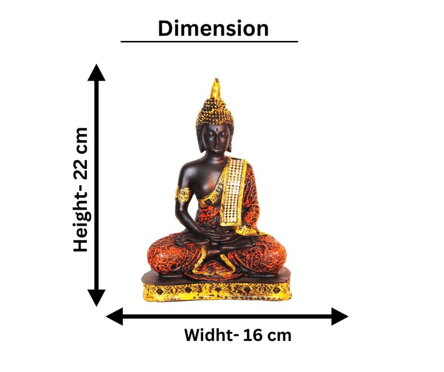 Red Meditation Buddha Statue photo 2