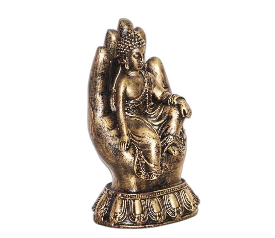 Handicraft Resin Golden Antique Hand Buddha Statue for home decor photo 3