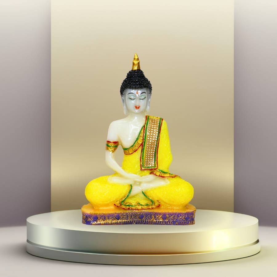 Sitting Buddha Resin Showpiece