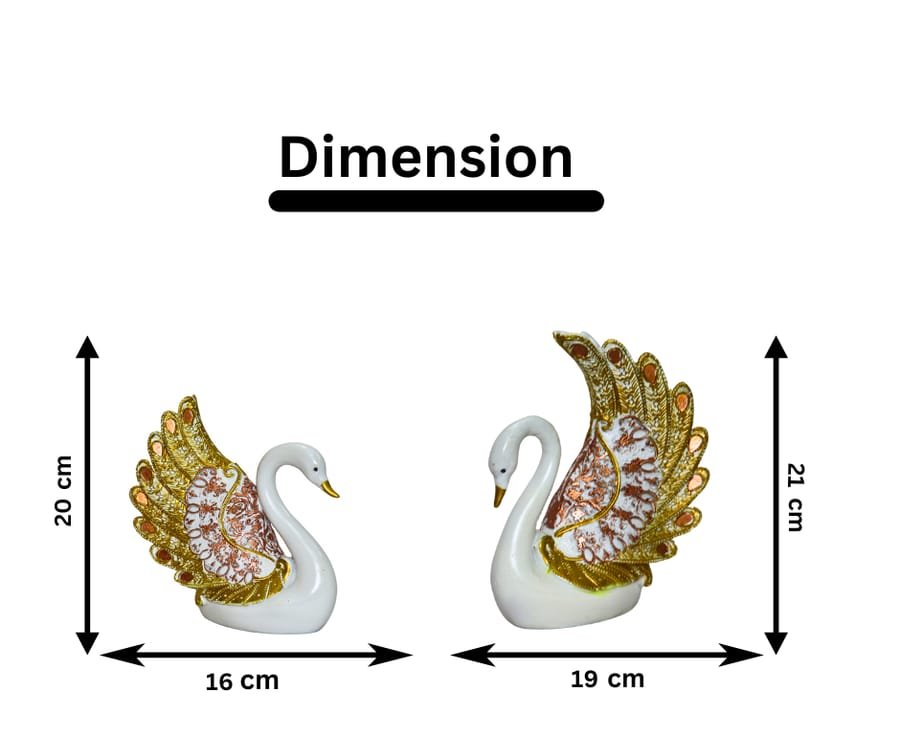 Swan/Duck Pair Showpiece Statue for table decor In Polyresin, Manufacturer And Wholesaler photo 2