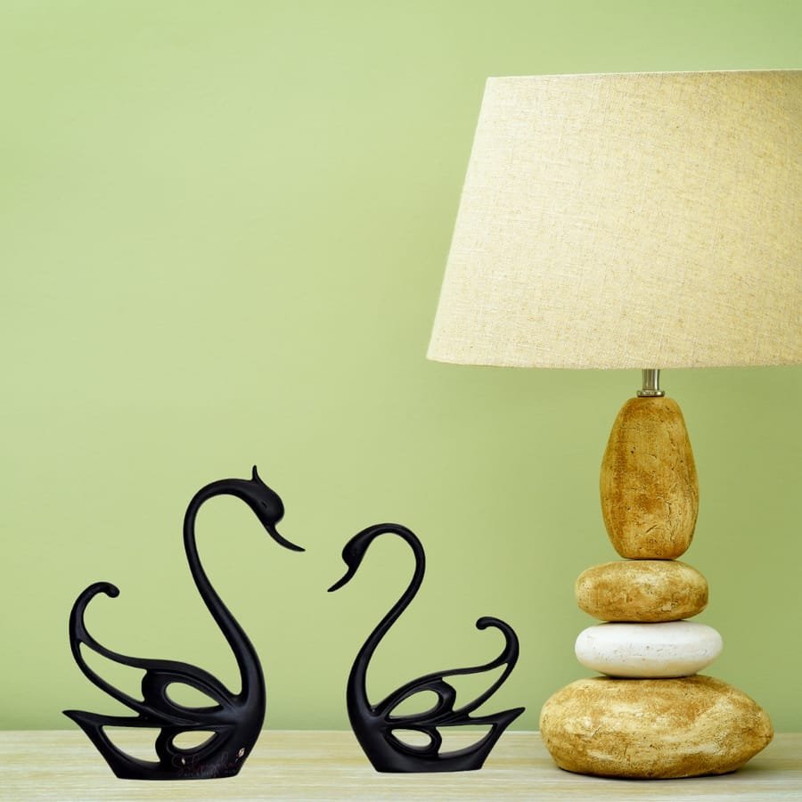 Swan Joda Black Polyresin Showpiece For Home Decor, Manufacturer And Wholesaler
