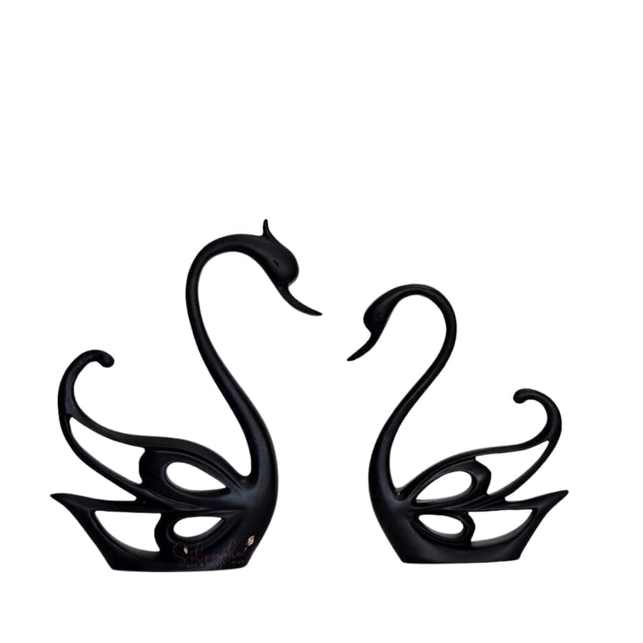Swan Joda Black Polyresin Showpiece For Home Decor, Manufacturer And Wholesaler photo 2
