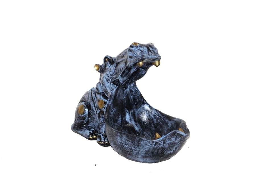 Handcrafted Resin Grey Hippo Statue for Storage home decoration items Corporate Gifts, Wedding Gifts photo 3