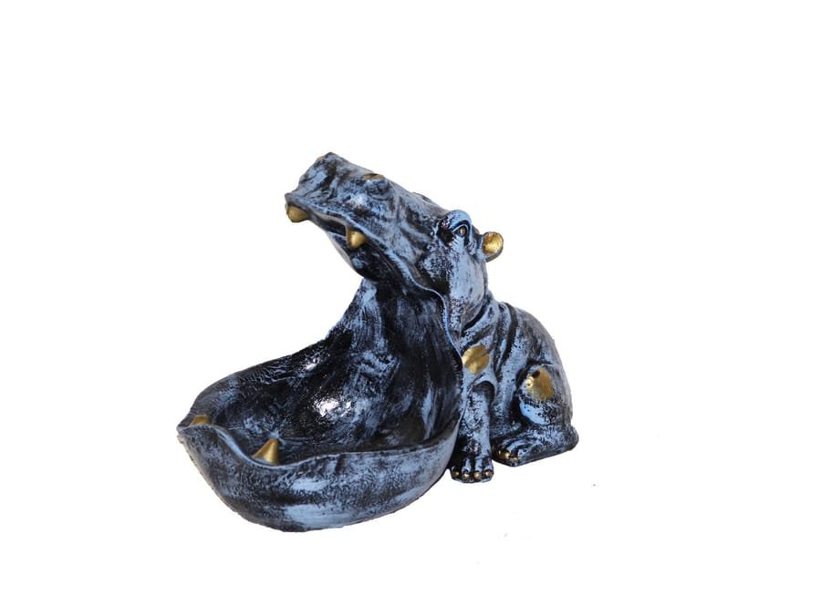 Handcrafted Resin Grey Hippo Statue for Storage home decoration items Corporate Gifts, Wedding Gifts photo 6