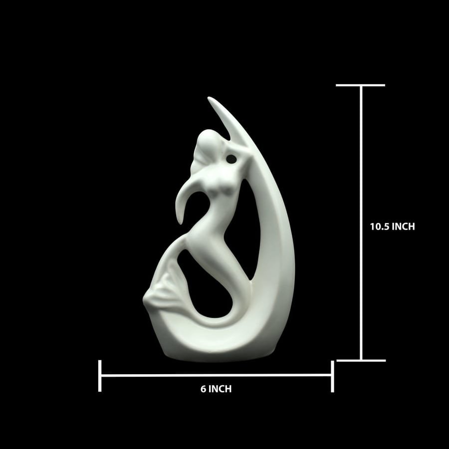 White Mermaid Shape Ceramic Home Decor Figurine, Manufacturer And Wholesaler photo 2