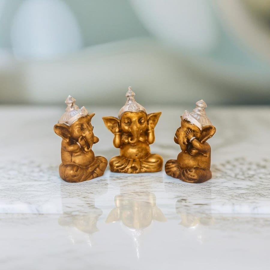 Set of 3 Lord Ganesh Statue Corporate Gifts, Wedding Gifts