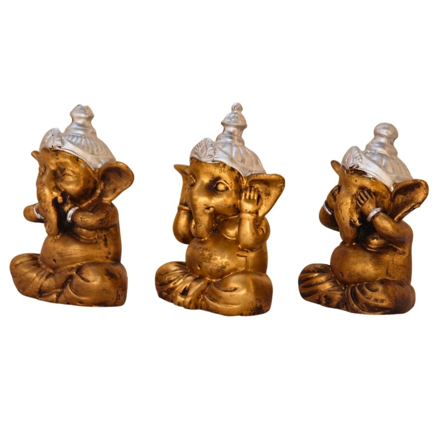 Set of 3 Lord Ganesh Statue Corporate Gifts, Wedding Gifts photo 4