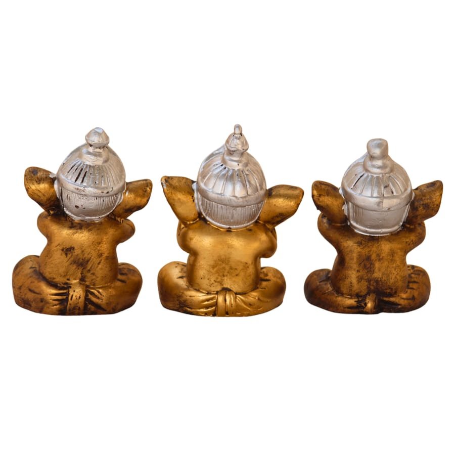 Set of 3 Lord Ganesh Statue Corporate Gifts, Wedding Gifts photo 6