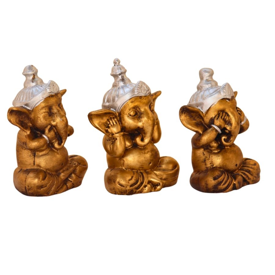 Set of 3 Lord Ganesh Statue Corporate Gifts, Wedding Gifts photo 7
