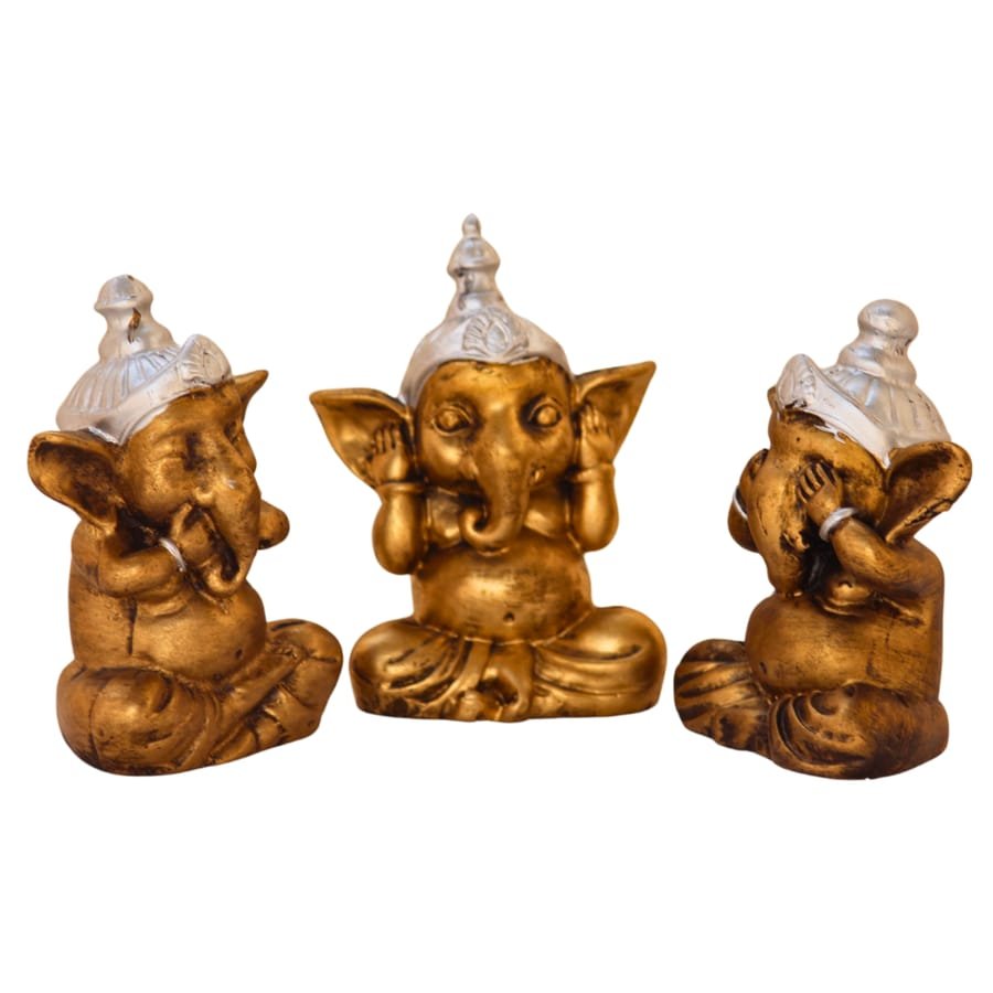 Set of 3 Lord Ganesh Statue Corporate Gifts, Wedding Gifts photo 8