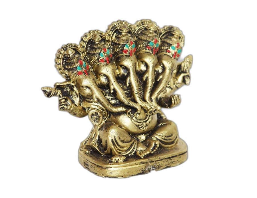 Golden Punchmukhi Ganesh Idol Statue Manufacturer Corporate Gifts, Wedding Gifts photo 5