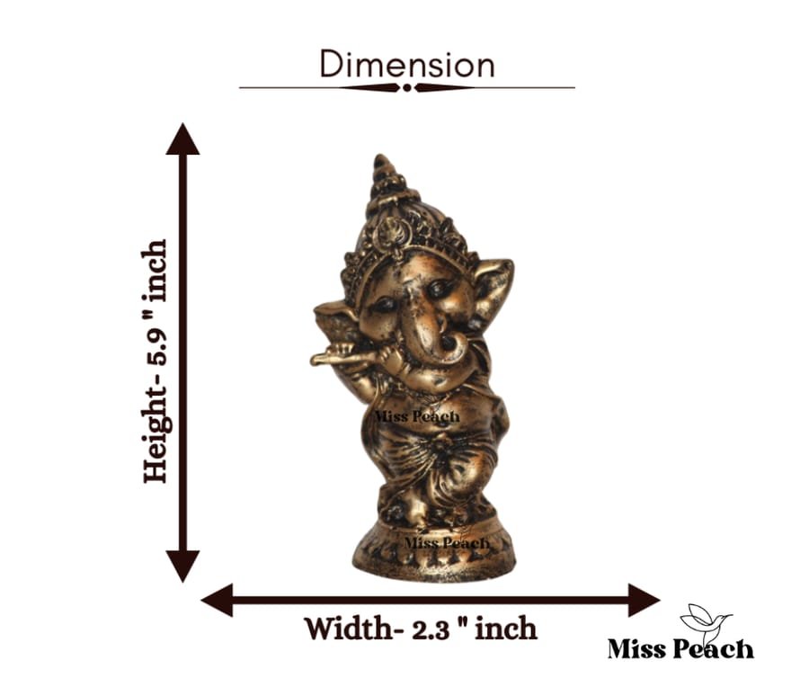 Lord Ganesh Playing Flute Statue Corporate Gifts, Wedding Gifts photo 2