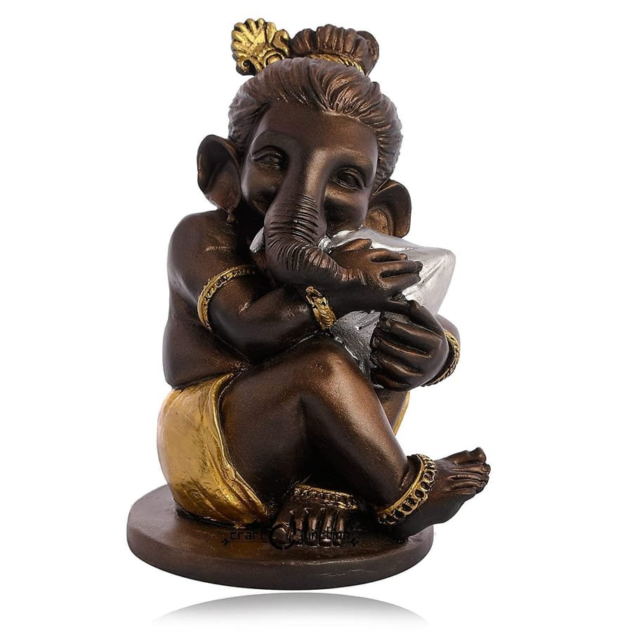 Sitting Posture Ganesh Golden Statue Corporate Gifts, Wedding Gifts