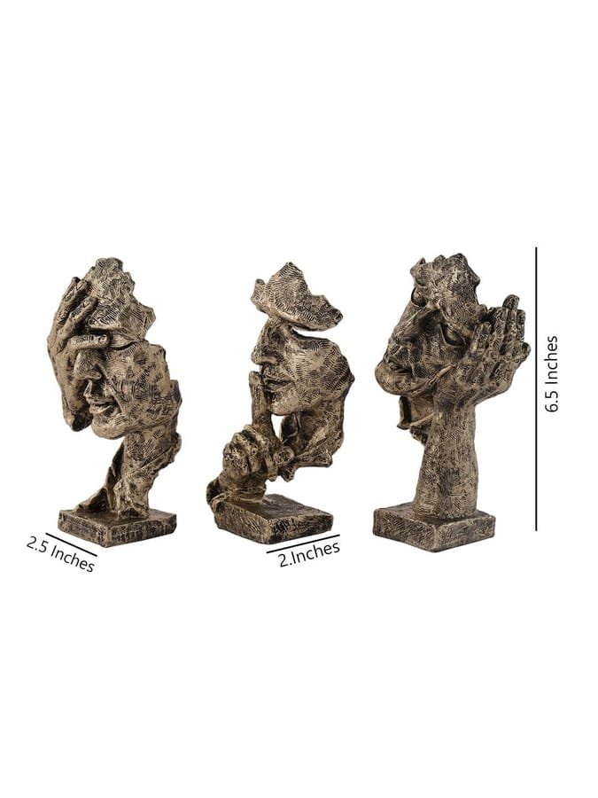 Set of 3 Resin Face Showpiece Corporate Gifts, Wedding Gifts photo 3