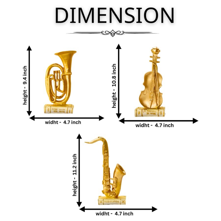 Set Of 3 Musical Instrument Showpiece Corporate Gifts, Wedding Gifts photo 2